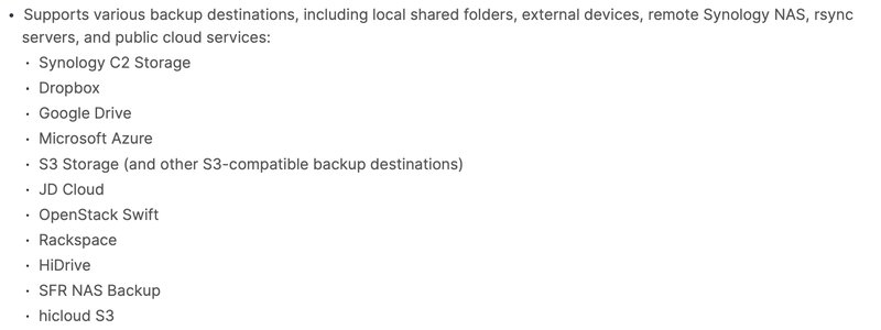 Synology Hyperbackup Compatability